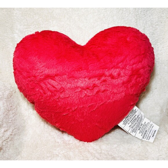 Valentines Heart Shaped Fluffy Throw Pillow 18” Pink - New - Picture 5 of 5